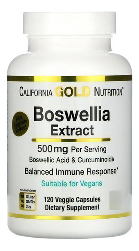 Extracto de boswellia de California Gold Nutrition, 120 cápsulas, sabor sin