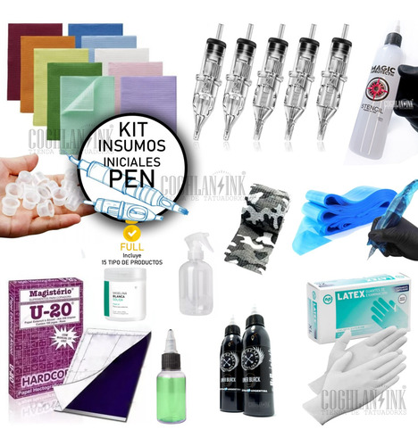 Imagen 1 de 1 de Kit Tattoo Insumos Iniciales Full Para Pen Stockeate De Una!
