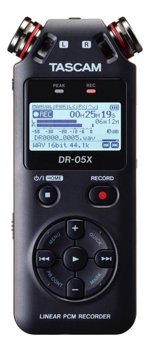 Gravador De Áudio Tascam Dr-05x Cor Preto