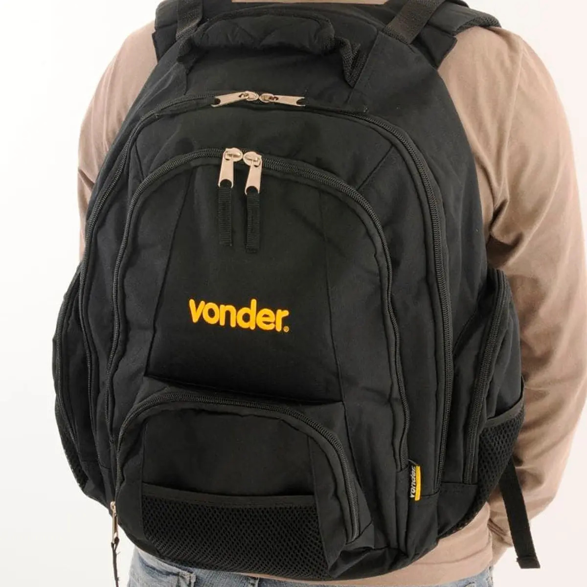 Mochila Para Carregar Ferramentas Reforçada Em Lona Vonder Cor Preto