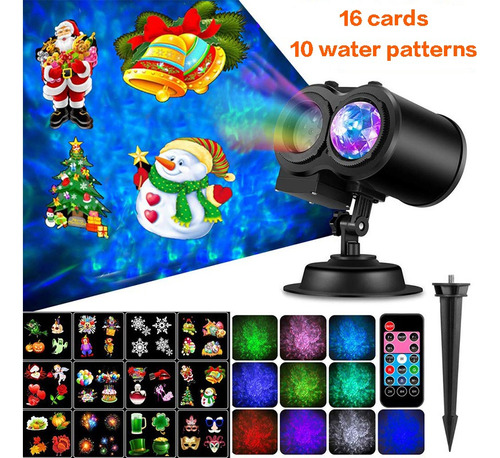 Luces De Proyector Navideño De Halloween Control Remoto 2 En