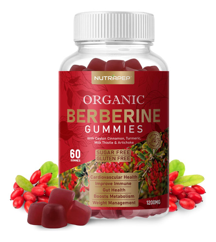 Gomitas Organicas Premium De Berberina Hcl (1200 Mg) Con Can