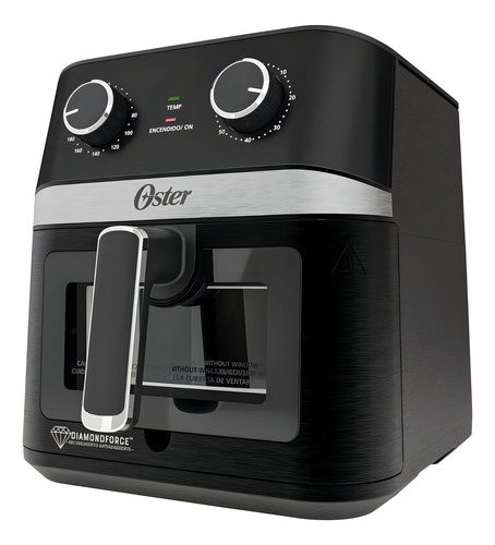 Freidora De Aire Oster 6l Ventana Y Luz Interna Diamondforce Color Negro