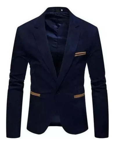 Blazer Masculino De Veludo Cotelê Slim Fit Sólido