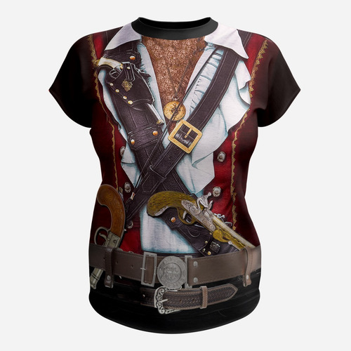 Camiseta Camisa Pirata 3d Uniforme Blusa Estampa Total M 012