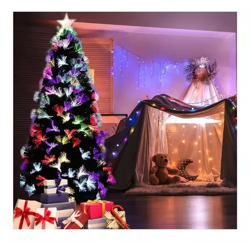 Árvore De Natal 1,50 Cm Led Fibra Óptica Promoção Envio Já
