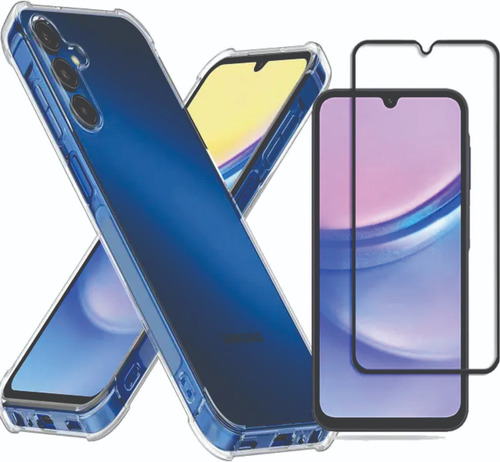 Capinha Anti Impacto Para Samsung A15 5g 6.5 + Película 3d Transparente Lisa