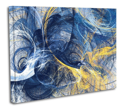 Cuadro Lienzo Canvas 60x80cm Vortice Abstracto Azul Oleo