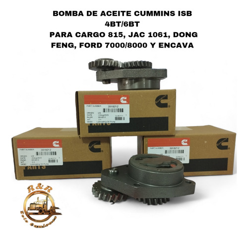 Bomba De Aceite Cummins Isb 4bt/6bt Para Encava 