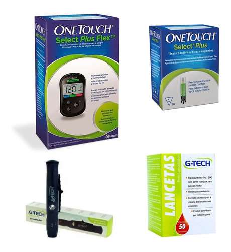 Aparelho Medir Glicose 50 Tiras Glicemia Diabetes 50 Lanceta