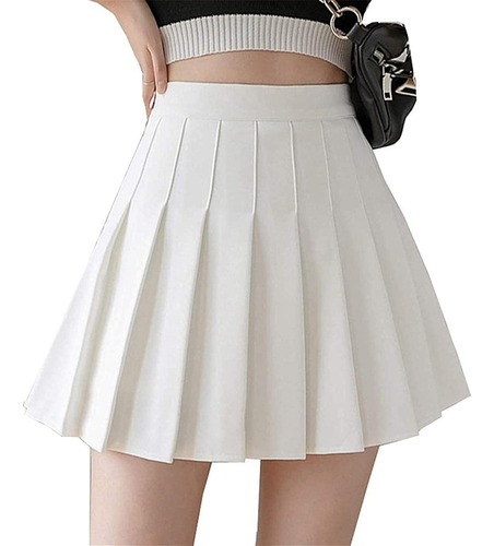 Minifalda De Tenis Con Falda Plisada Cintura Alta Para Mujer