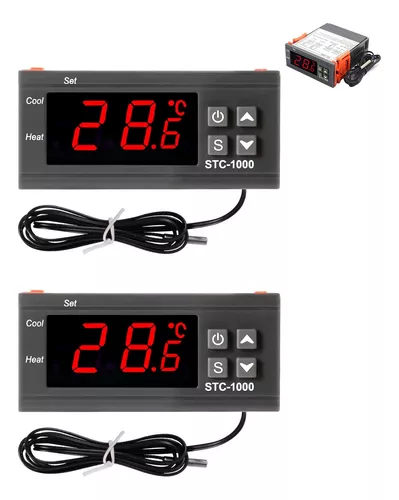 Termostato Digital con Sonda STC-1000 Controlador de Temperatura Frio y  Calor