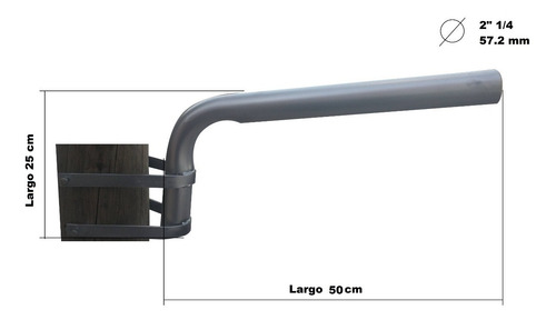 Caño Soporte Para Luminaria Led Alumbrado Publico 57.2 Mm