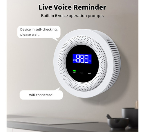 Alarma De Fuga De Gas Wifi Detector Sensor De Gas Inteligent