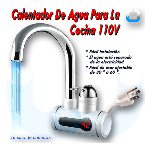 Imagen 2 de 3 de $30 Llave Cocina Eléctrica Calentador Agua Mesón Pared 110v