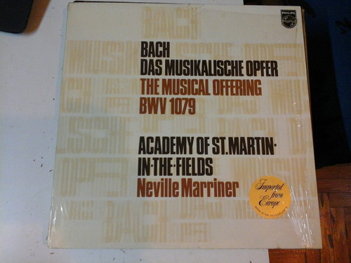 Vinilo 4893 - Musikalisches Opfer Bmw - J. Bach 