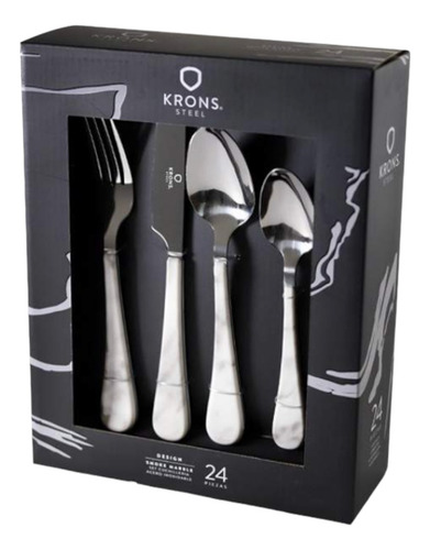 Set Cuchillería Smoke Marble 24 Piezas Krons