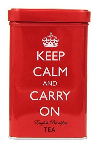 Caja De Tè Keep Calm And Carry On Red Tin, Té Inglés Para