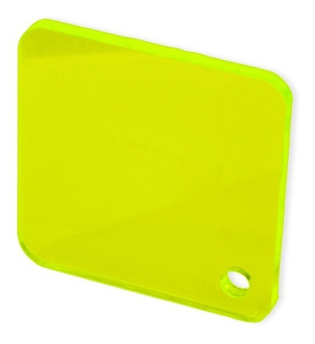 Chapa De Acrílico Amarelo Neon Flúor 100% Puro 2mm 50x50cms