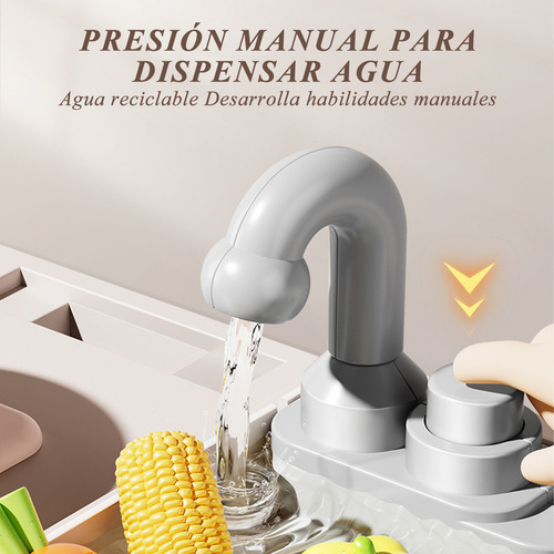 33pcs Cocinita De Juguete Con Luz Y Vapor, Cocina Infantil