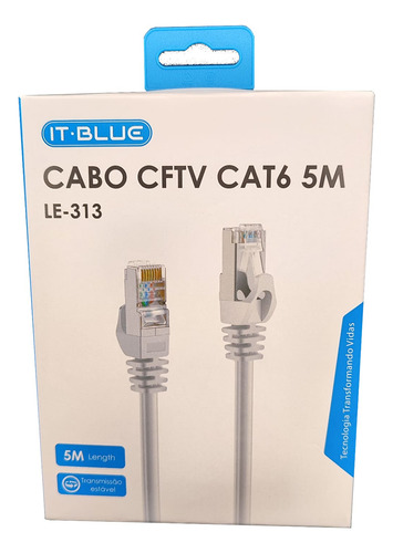 Patch Cord Cftv Cabo De Rede Cat6 5 Metros Cabo De Internet