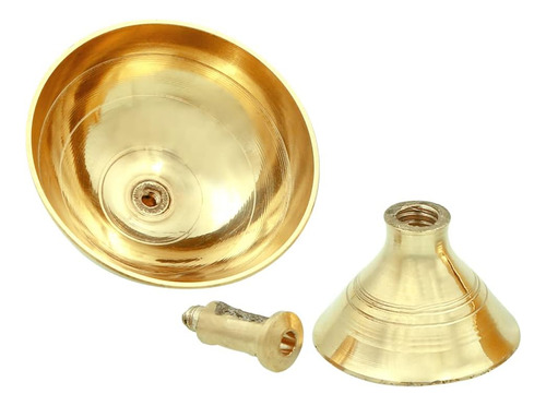 Lámpara De Aceite Indio De Latón Macizo Hecho Mano, P...
