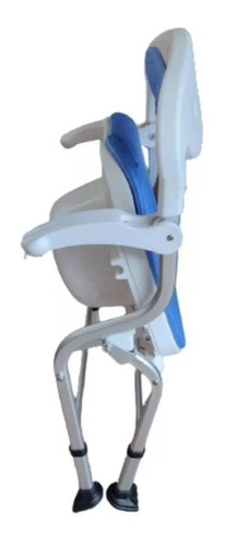 Silla Comodo Ducha Con Descansabrazos De Lujo Aluminio Azul