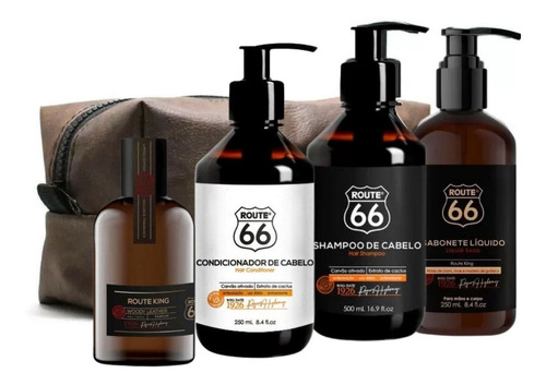 Kit C/ Shampoo Condicionador Perfume Sabonete Route King 66