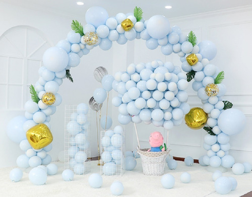 50 Globos Color Celeste Pastel 12 Pulgadas  Baby Shower 