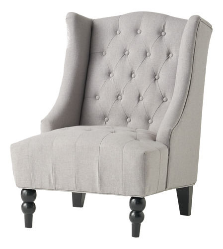 Sillon Decorativo Respaldo Alto Forrado Tela Clarice Mezcla