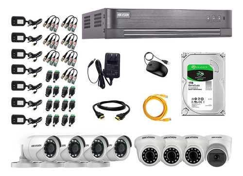 Cámaras Vigilancia Kit 8 Hikvision Full Hd 1tb + Microfono