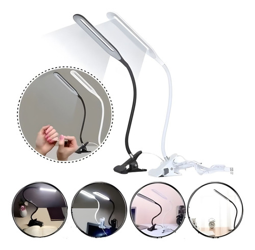 Lámpara Luz Led Velador Escritorio Manicuria Usb Flexible