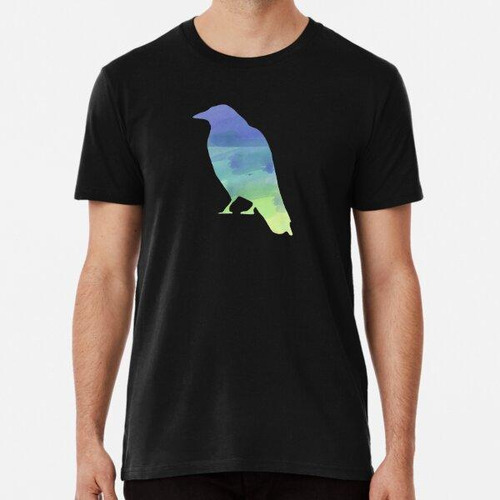 Remera Camisa Del Arte De Los Colores De Agua Cuervo Pájaro 