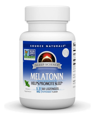 Melatonina 5 Mg 50 Pastillas Sabor Menta Apoyo Al Sueño