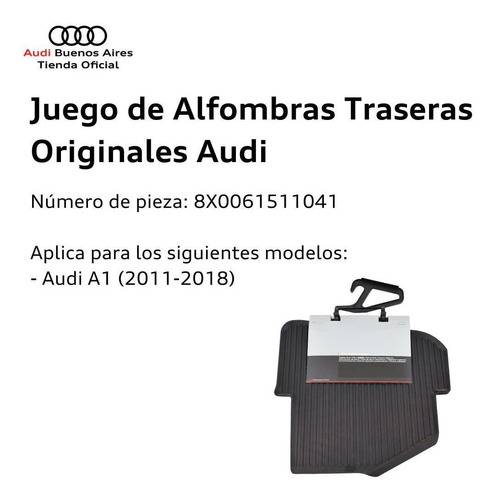 Imagen 2 de 8 de Juego De Alfombras Traseras Audi A1 2011 Al 2018