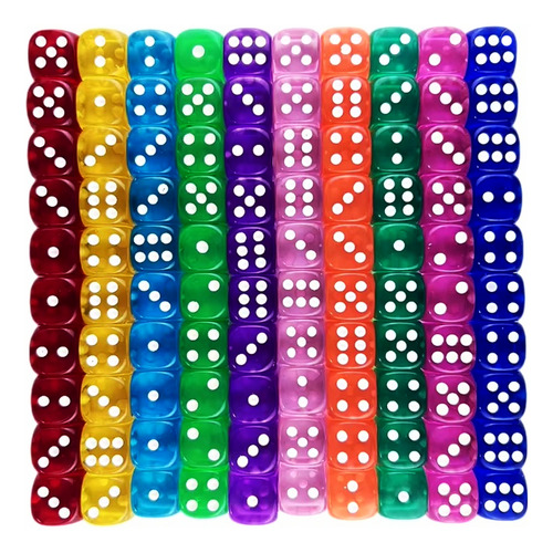 Dados D6 14mm Acrílico Transparente Set 5 Un Rpg D&d Wargame