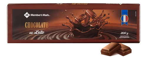 Barra De Chocolate Ao Leite Francês Member's Mark 300g