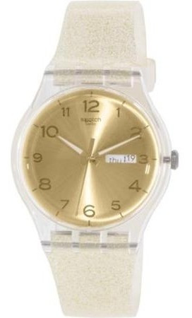 Reloj Swatch Para Mujer Suok704 Beige Silicona Suizo Cuarzo