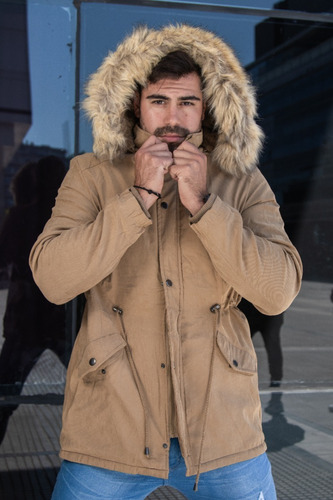 Imagen 4 de 9 de Campera Parka Hombre Gabardina Interior Corderito Importada