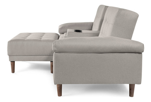Sala Modular Praia Makora Essentials De Lino Reversible Color Gris