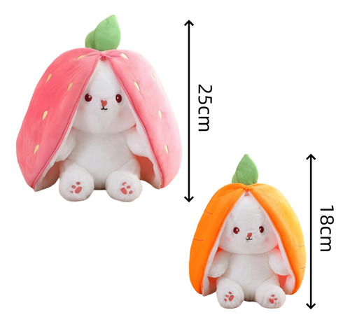M2 2 Bonitos Juguetes Con Forma De Conejo De Fresa Y Conejo