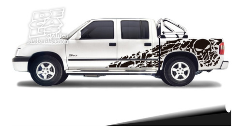 Calco Chevrolet S10 2002 Calavera Punisher Laterales Juego