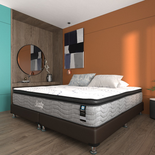 Colchón Sealy King Size Ortopédico Freetz | Con Tecnología Freshsupport Antibacteriana + 2 Almohadas Premium