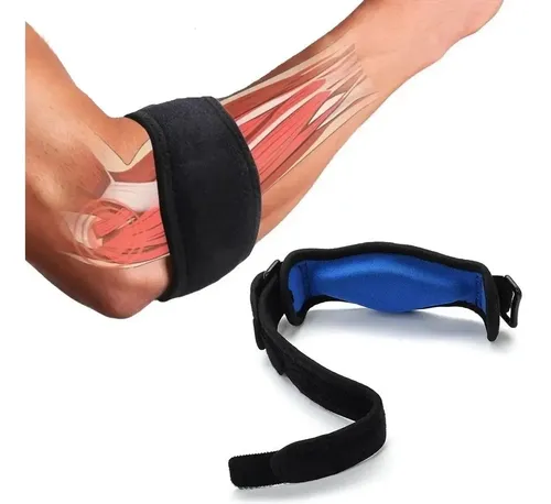 Cinta Tennis Elbow Antebraço Dor Epicondilite Ajustável Azul - foto 1