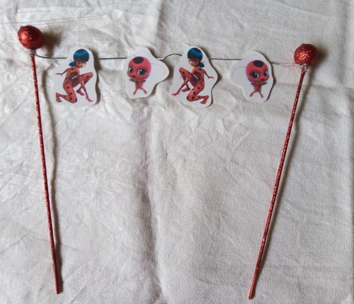 Banderín Adorno Torta Ladybug (Usado)