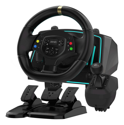 Kit Sim Racing Volante Nbcp 1080° + Pedales + Gearshift 