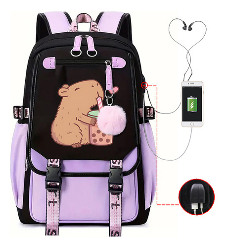 Mochila Escolar De Ocio Multifuncional Con Interfaz Usb Impr