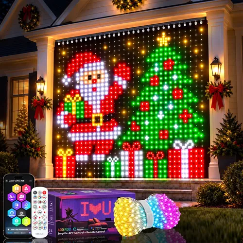 Luz De Cortina De Cordão Natal Diy Rgb Couro Bluetooth 2x2m