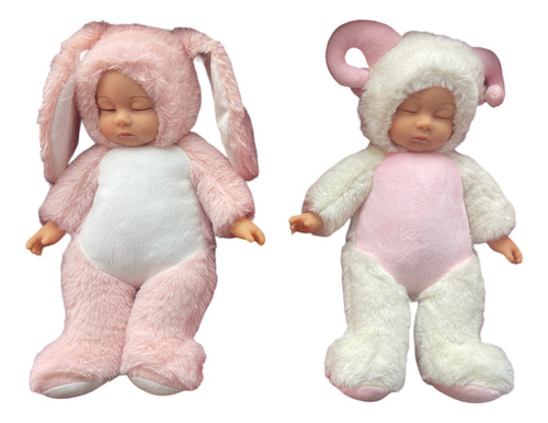 Muñeca Lovey Baby Conejo 34cm Qisibo Peluche 