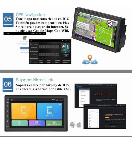 Imagen 3 de 6 de Estereo Reproductor Multimedia Auto Mirror Link Android 8.1